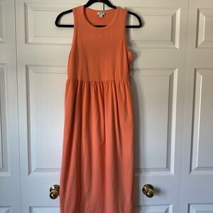 J. Crew Midi Dress in Vibrant Orange